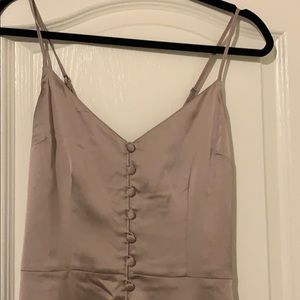 Champagne silk button up dress
